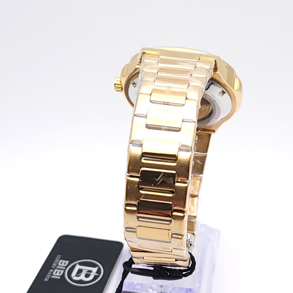 BIBI Automatic Skeleton Watch Men's Gold Tone Blue Dial 42mm Box New Luxury - Picture 7 of 17